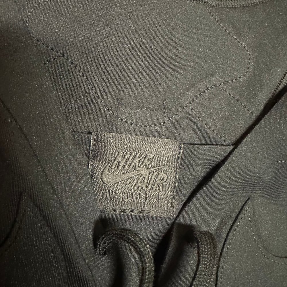 Nike Womens Black Swoosh Air Force 1 Laced Up Front Racerback Sports Bra - Picture 7 of 10